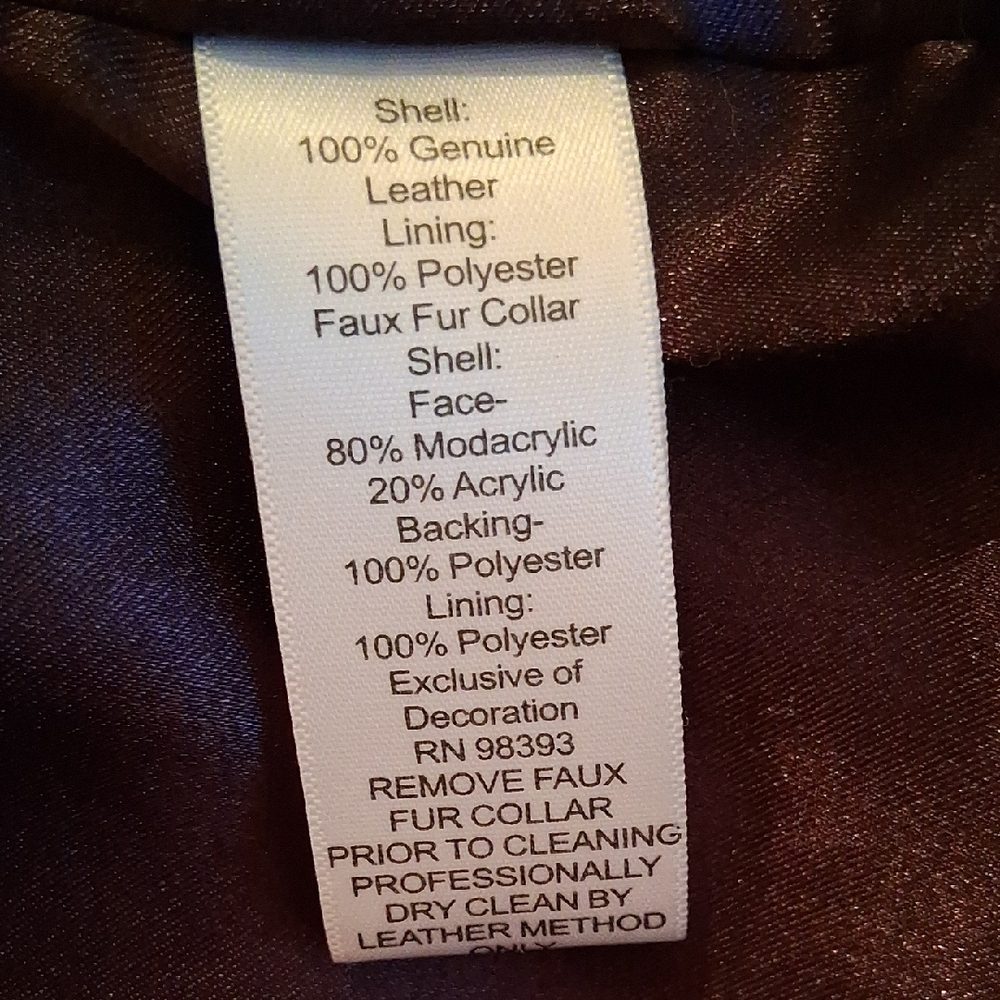 Leather Croc-Embossed Jacket with Fur Collar - Purple - Picture 3 of 9